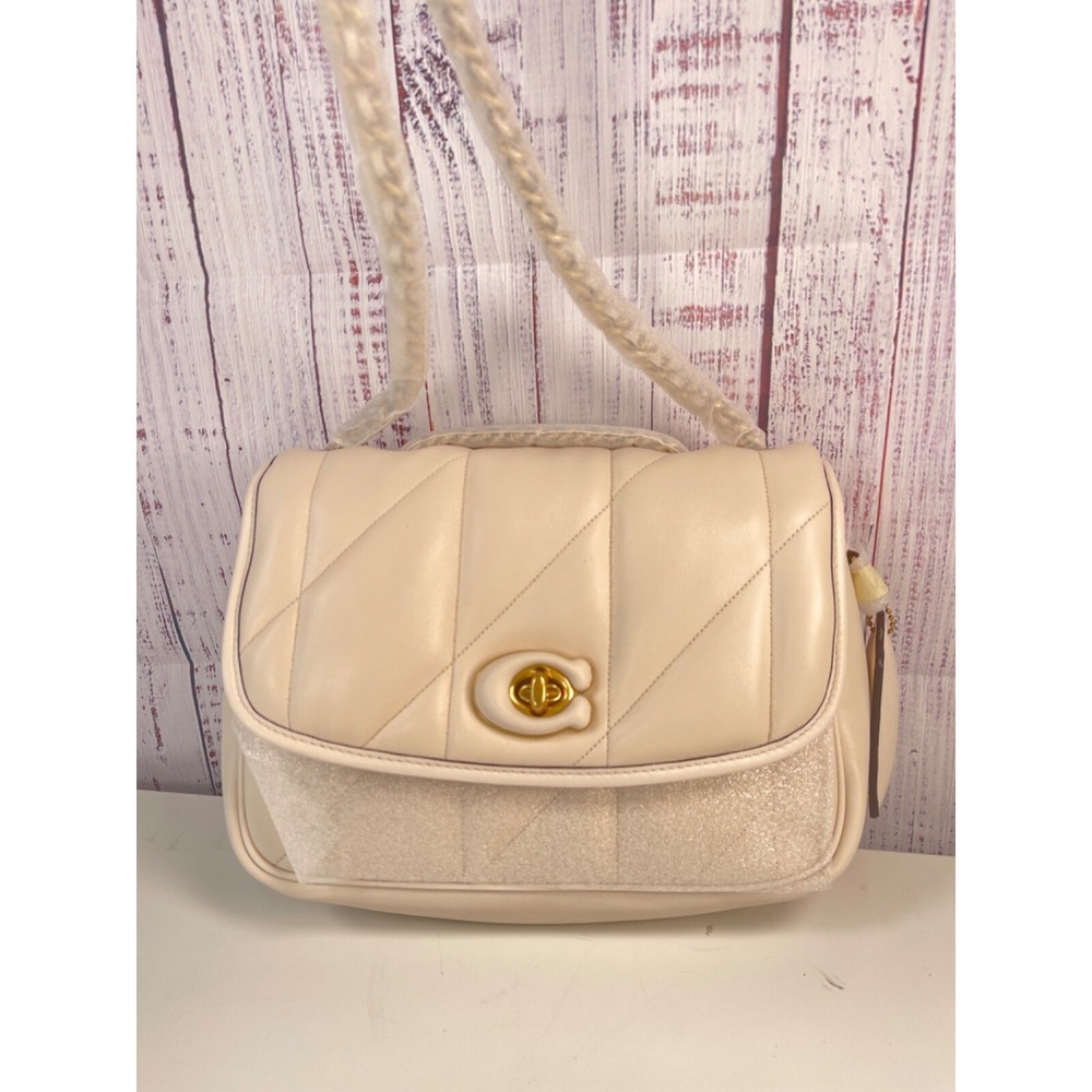 Coach Madison Quilted Pillow Shoulder Bag Nappa Leather Chalk C8560 MSRP $495